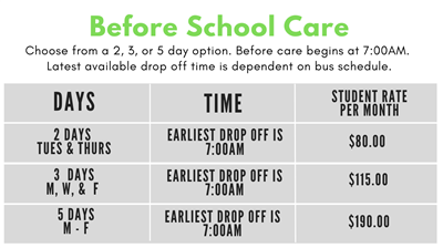 Before School Care Fee